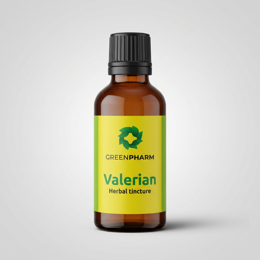 GreenPharm Valerian bottle mockup