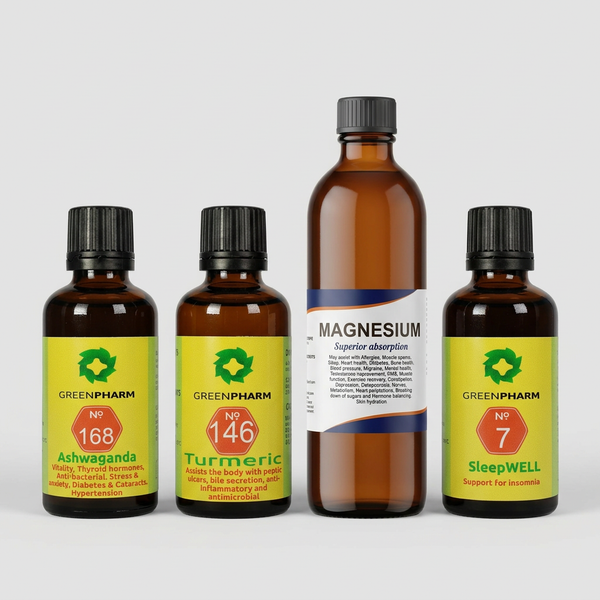 The Desk Kit bottles together on a light-grey background